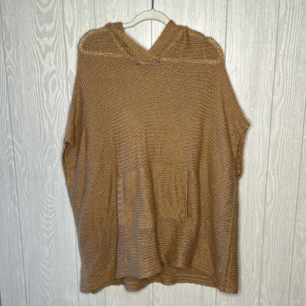 BCBG Maxazria wool and Acrylic‎ blend brown poncho sweater size S/M